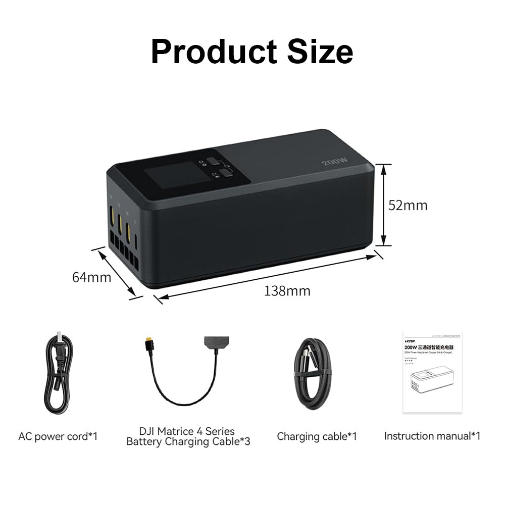 200W Matrice 4 Series Battery Charging Hub for DJI Matrice 4T/4E